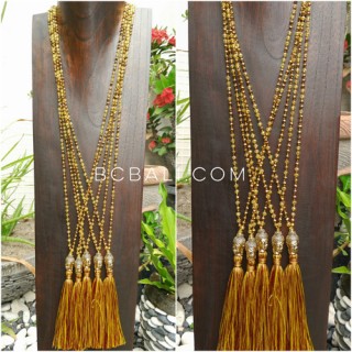 buddha head chrome gold tassels necklaces crystal beaded 3 color